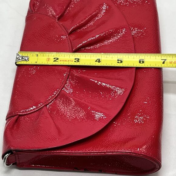 NWT Baekgaard Deja vu Leather Clutch or shoulder bag purse Rouge Ruffle coquette - Picture 11 of 14